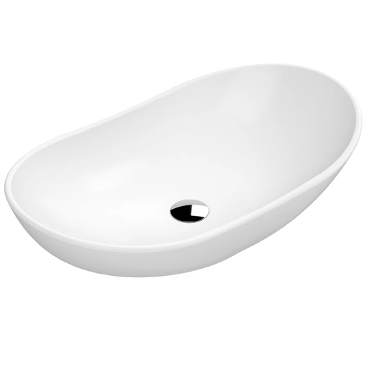 Luxe Vessels Vitreous China Oval Countertop Basin Bathroom Sink
