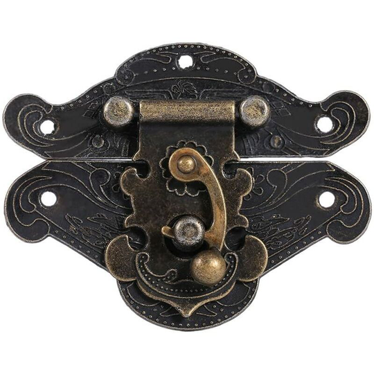 Sunflowergb - Vintage Antique Embossing Hasp Latches Latch Lock Clasp with Screws for Decorative Cabinet Cupboard Jewelry Box Gift Box Suitcase or