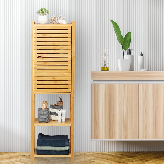 Destefano 35Cm W x 113Cm H x 29Cm D Solid Wood Tall Bathroom Cabinet