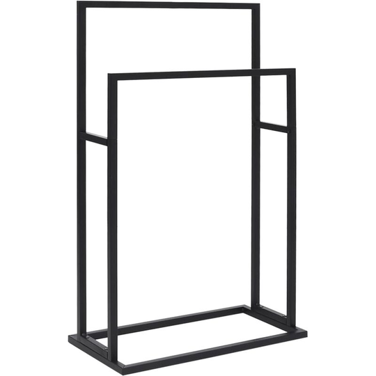 Vidaxl - Freestanding Towel Rack Black 48x24x78.5 cm Iron Black