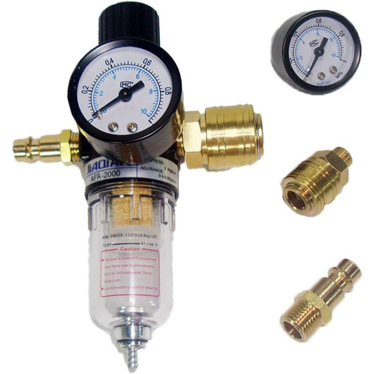1/4' Filter Regulator Regulator, Pressure Oil Separator Trap Air Filter Moisture Regulator Pressure Oil Separator Trap, for Compressor and Air
