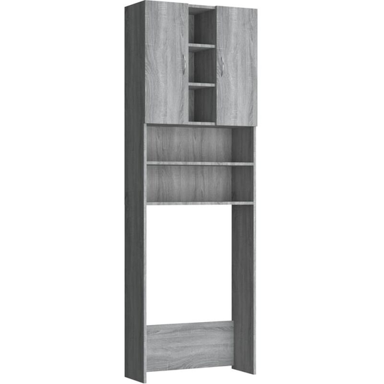 Washing Machine Cabinet Grey Sonoma 64x25.5x190 cm Vidaxl grey sonoma