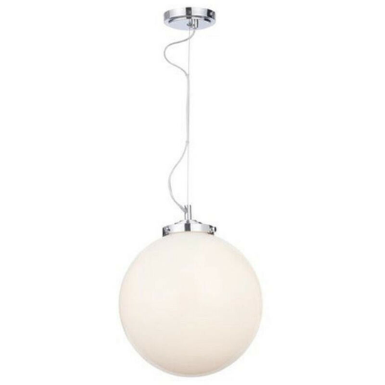 SPA - Porto Single Bathroom Pendant Lamp - Chrome - Chrome/Opal