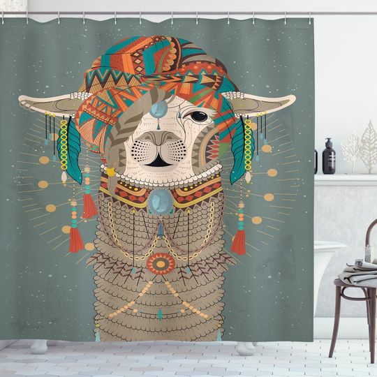 Batıhan Polyester Shower Curtain Set