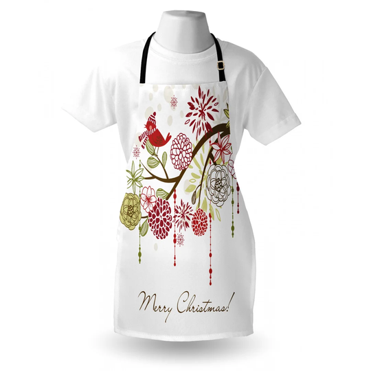 Red Bird Floral Tree Apron