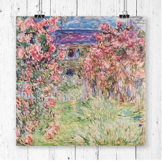 'Rose House' by Claude Monet Painting Print