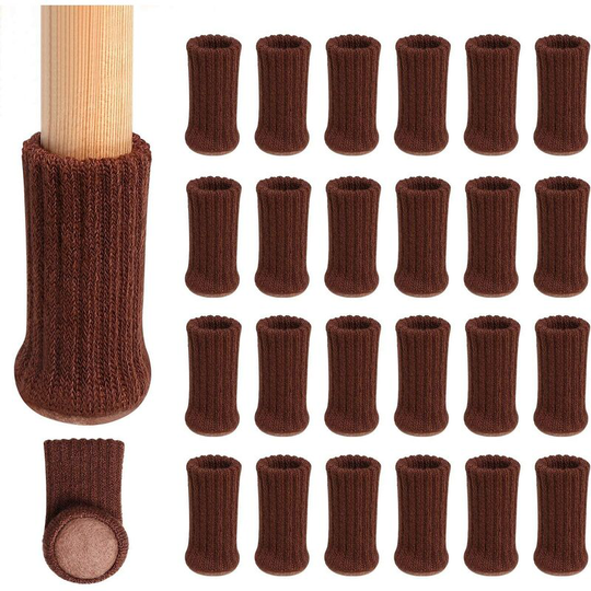 Sunflowergb - 4 pcs Floor Protectors for Chair Legs, Furniture Legs, Chair Legs Furniture Feet Non-Slip Pads for 1-2 Inch Furniture (Dark Brown)