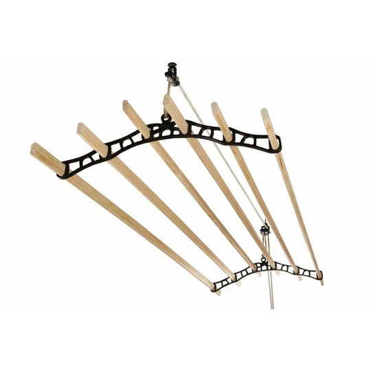 6 Lath Victorian Black Clothes Airer Kit - Choice Of Wooden Lath Lengths - 2.2m