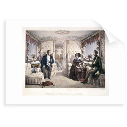 'King Louis Philippe, Queen Victoria and Prince Albert in the Royal Carriage' Painting