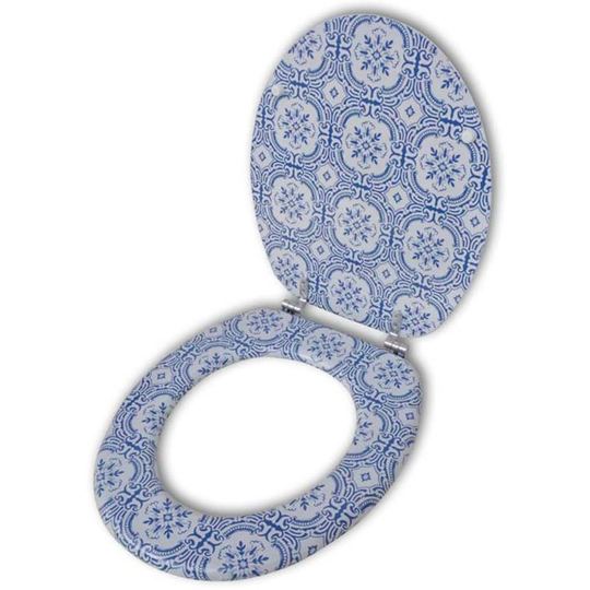 Toilet Seat with mdf Lid Porcelain Design VD04000 - Hommoo