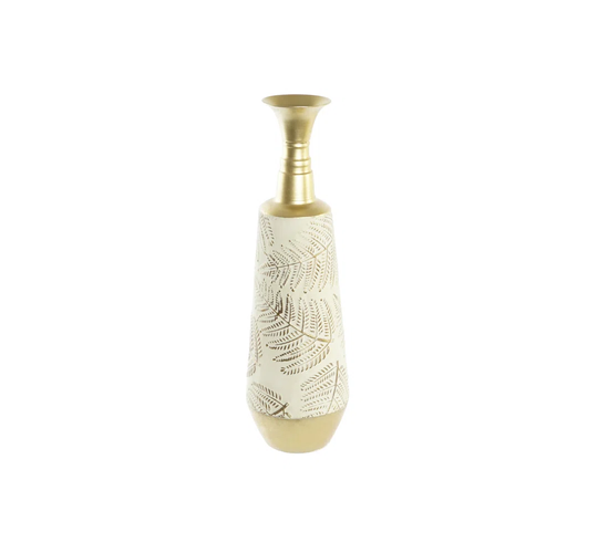 Boxrah White/Gold Metal Table Vase