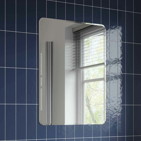 Artis - Bathroom Mirror Frameless Modern Rectangle Bevelled Edge Wall Mounted 500x700mm - Silver