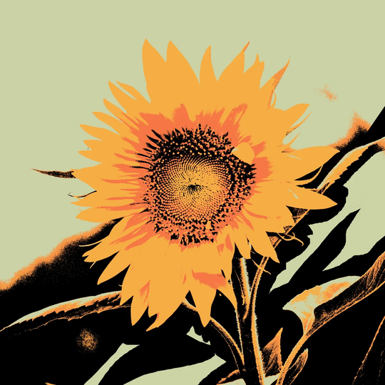 Pop Art Sunflower II by Jacob Green - Wrapped Canvas Graphic Art Print