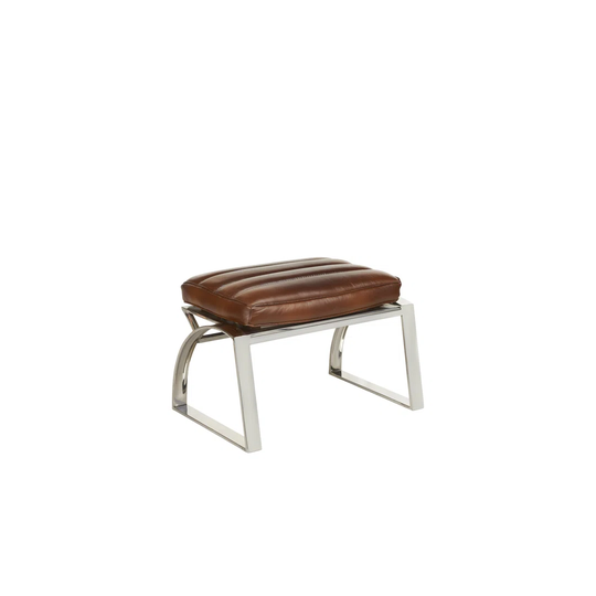 Marlborough Club Chair With Pouf - Cedar Brown