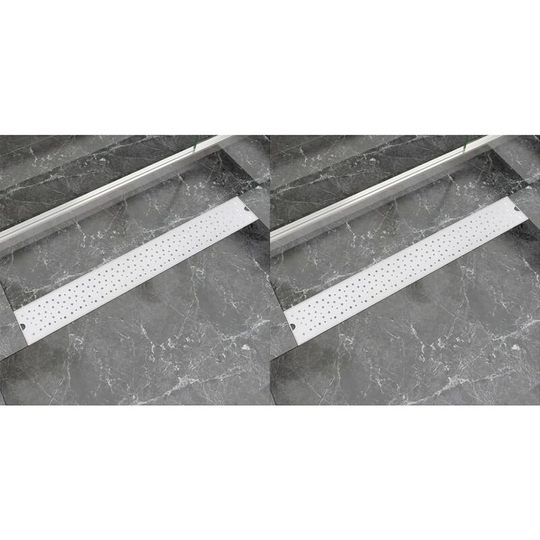 Linear Shower Drain 2 pcs Bubble 830x140 mm Stainless Steel