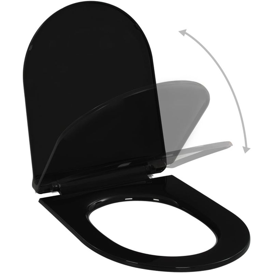 Soft-close Toilet Seat with Quick-release Design Black - Hommoo