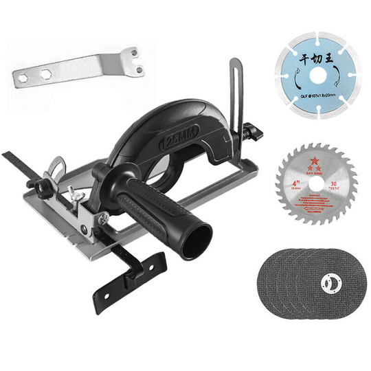 Superseller - 0-45° Angle Adjustable 0-40mm Cutting Depth Adjustment Positioning Bracket Angle Grinder Retrofit Cutting Machine Slotting Base,