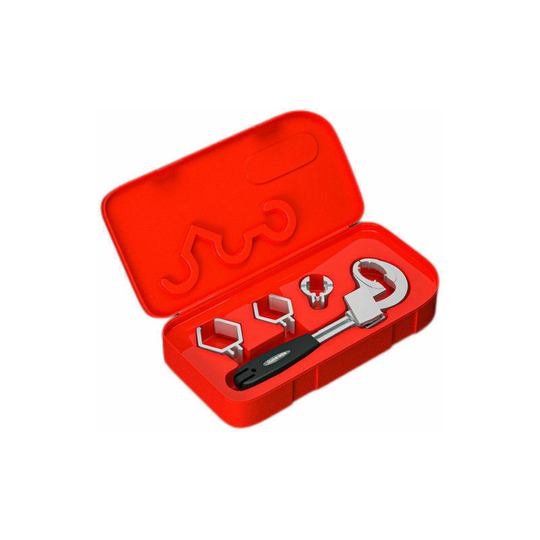 1PCSCrescent Sink Bathroom WrenchMultifunctional Bathroom WrenchMultifunctional Adjustable Wide Opening Spanner with Replacement Head Storage