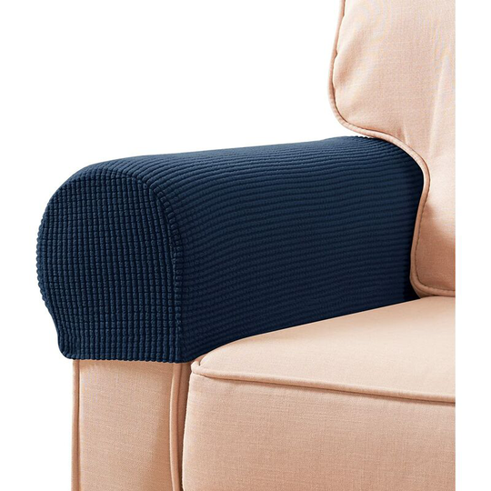 Stretch Armrest Covers Spandex Arm Covers for Chairs Couch Sofa Armchair Slipcovers for Recliner Sofa with Twist Pins 2pcs Navy