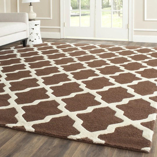 Dart Hand-Tufted Wool Dark Brown/Ivory Area Rug