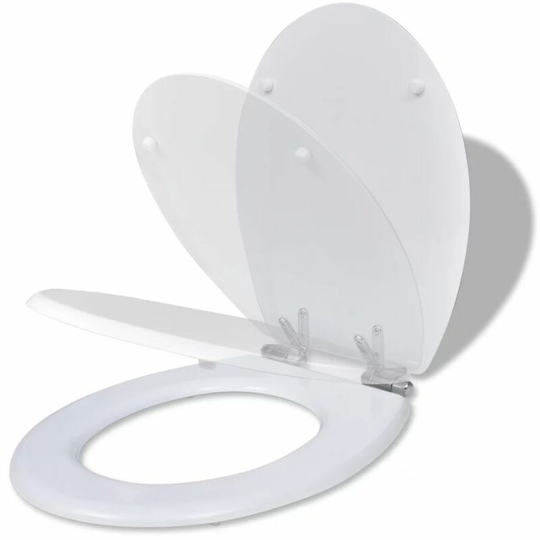 Wc Toilet Seat mdf Soft Close Lid Simple DesignWhite