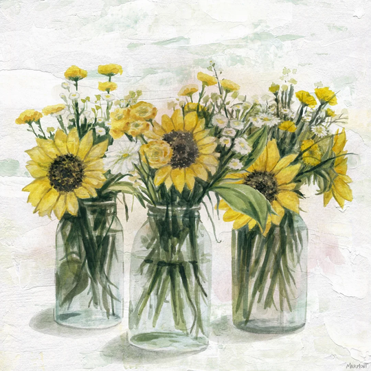 'Radiant Sunflower' Painting Print on Wrapped Canvas