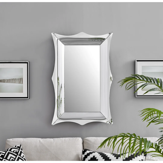Roopville Rectangle Wood Frame Wall Mounted Accent Mirror