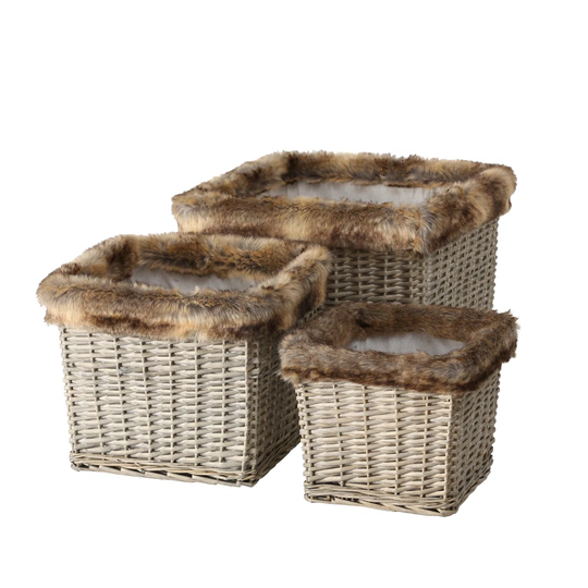 Wicker 3 Piece Basket Set