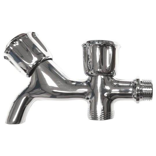 Double Garden Tap 1/2' x 3/4' Inch bsp Screw Valve Washing Machine Inlet