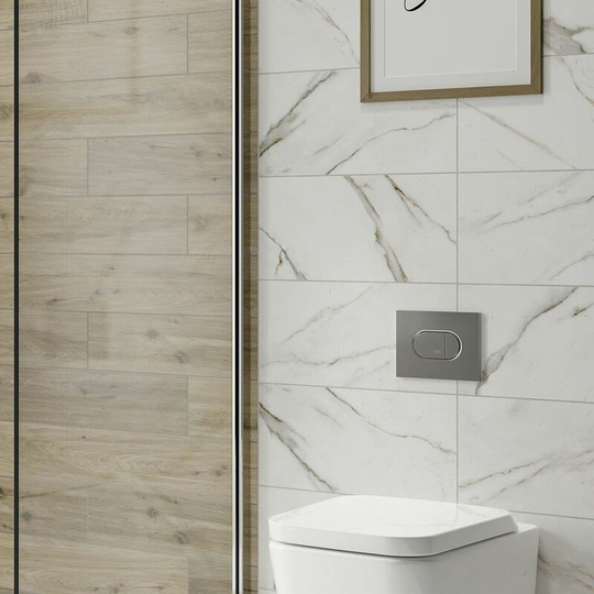 Leyburn White Marble Matt Ceramic Tile Sample - White - Amiata