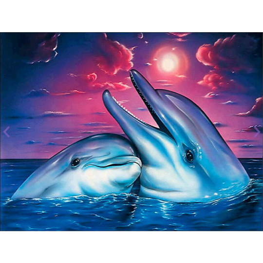 Sunflowergb - 5D Dolphin Diamond Painting Kits 12 x 16 inch G27 for Adults diy Full Drill Art Blue Daisy Bathtub Picture, Diamond Art Rhinestone Home
