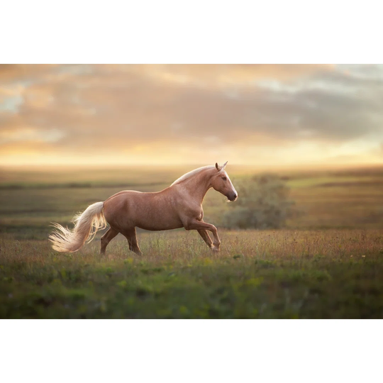 Palomino Horse at Sunset by Callipso - Wrapped Canvas Photograph