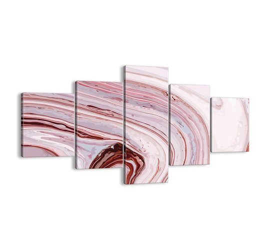 Straight, Then Right Down - 5 Piece Unframed Graphic Art Print Set on Canvas