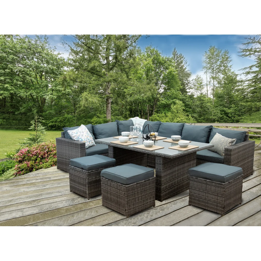Kiaan 9 Seater Rattan Corner Sofa Set