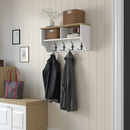 Bettina 2 Piece Accent Shelf with Hooks