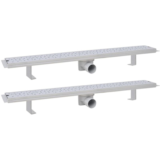 Vidaxl - Linear Shower Drain 2 pcs Bubble 830x140 mm Stainless Steel
