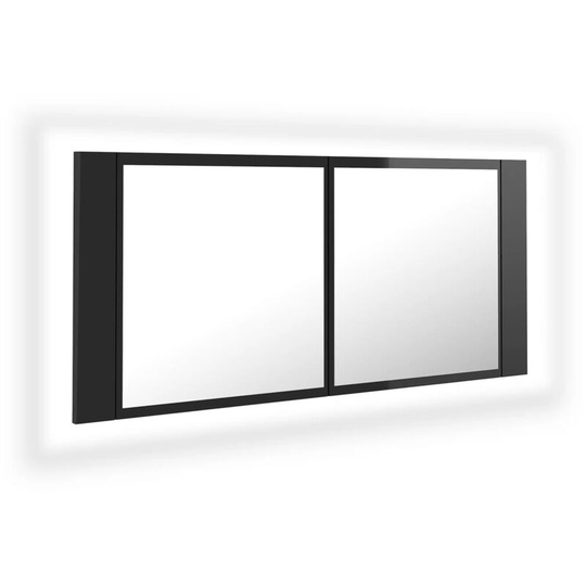 Vidaxl - led Bathroom Mirror Cabinet High Gloss Black 100x12x45cm Acrylic Black