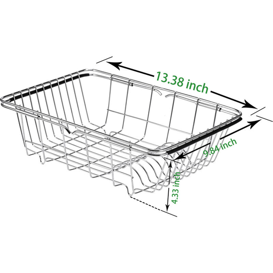 Superseller - Dish Drying Rack Expandable Dishes Drainer Over The Sink Adjustable Arms Dish Drainer, Dish Rack in Sink, Rustproof Stainless Steel