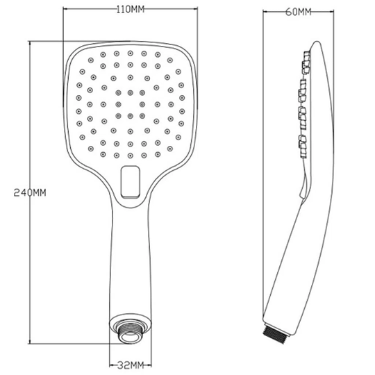 Schütte Hand Shower 3 Function TRENTO II Chrome