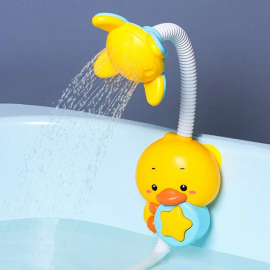 Bath Toys for Toddlers 1-3 with Shower Head - Cute Duck Sensory Toys Toddler Bathtub Water Toy Suction Cup Water Game, Birthday Gifts for Infants