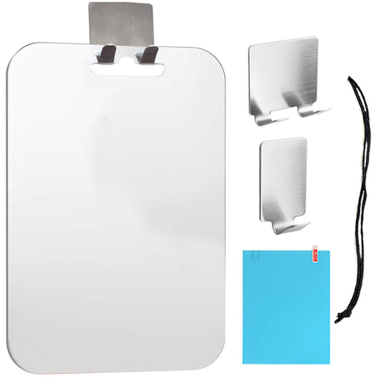 Shower Mirror for Shaving Fogless Bathroom Wall Hanging Mirror with Shaver Hooks Portable Fog-Free Mirror for Daily & Travel Makeup Beard Grooming