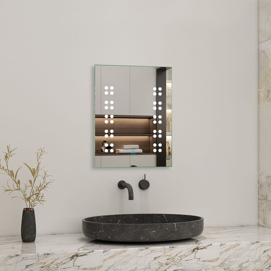Acezanble - 390x500mm Illuminated Bathroom Mirror with Led Lights, Backlit Wall Mount Light up Led Mirror Light With Touch Sensor Switch Vertical