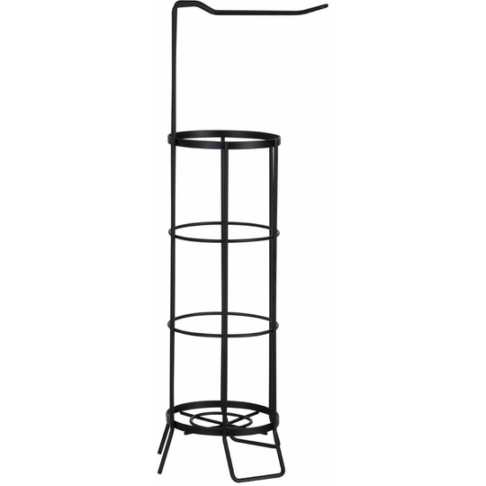 Toilet Roll Holder/ Black Metal Stand / High Quality Stainless/ W21 x D20 x H62cm - Premier Housewares