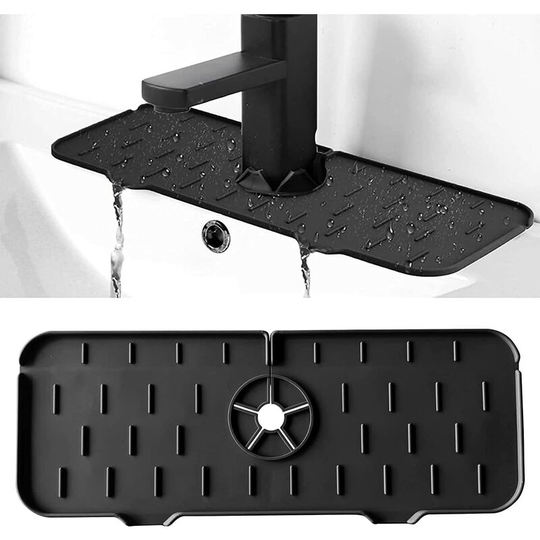 Perlerare - Silicone Faucet Handle, Kitchen Faucet Mat, Washable Kitchen Sink Splash Guard, Silicone Kitchen Mat With Drainage, Kitchen Countertop