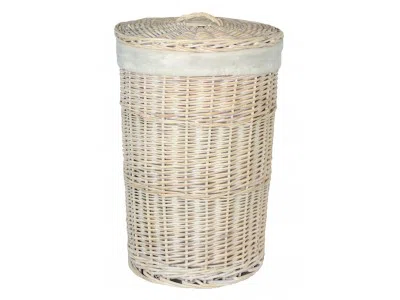 Round Lining Wicker Laundry Bin