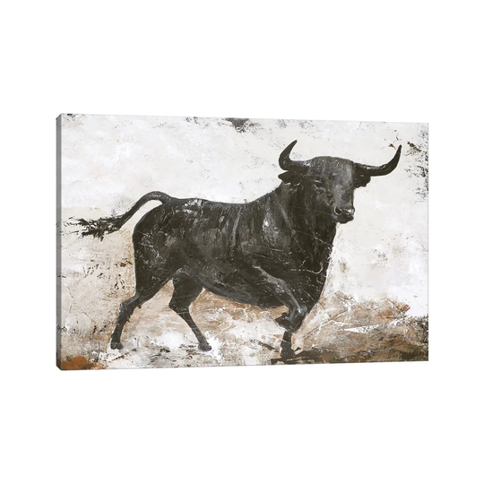 Black Bull - Graphic Art on Canvas
