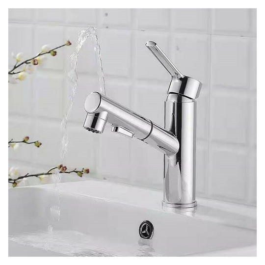 Rotary kitchen mixer Sink faucet with pull-out spray, optional in durable chrome-plated stainless steel (a)