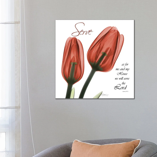 House Tulips by Albert Koetsier - Wrapped Canvas Typography