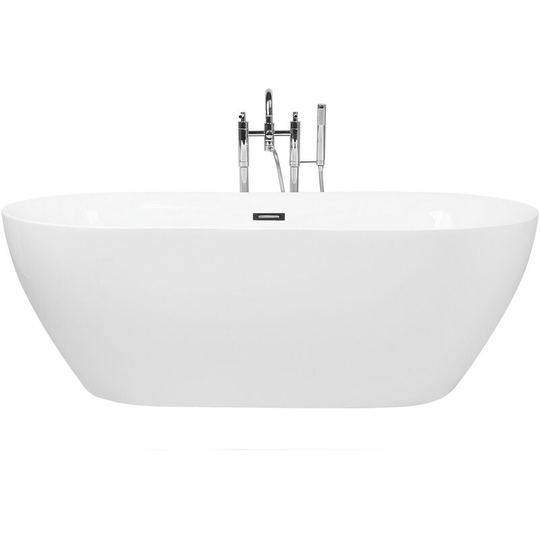 Beliani - Modern Freestanding White Bathtub Oval 180 x 80 cm Glossy Acrylic Carrera - White