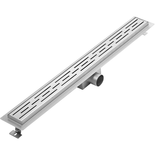 Linear Stainless Steel Shower Drain with Grate - 800mm Channel - Milano